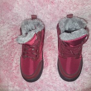 Stylish Pink Kids Boots with Faux Fur Lining
